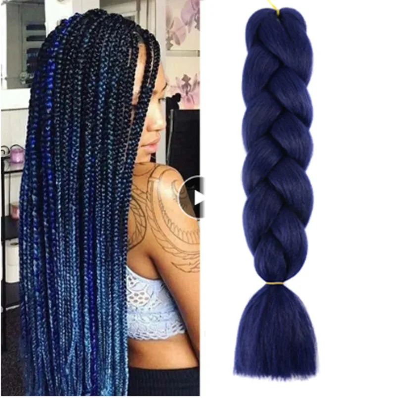 

Красочные джамбо волосы для наращивания кос, зеленые синтетические волосы для плетения кос, 24 дюйма, афро синие розовые фиолетовые светлые ...