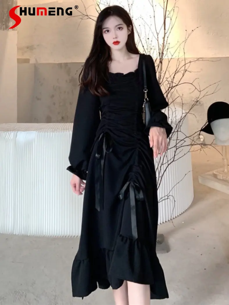 Large Size Women's Clothings Fashion Hepburn Style Irregular Dress Plump Girls French Retro Slim Waist Long Sleeve Black Dress
Large Size Women's Clothings Fashion Hepburn Style Irregular Dress Plump Girls French Retro Slim Waist Long Sleeve Black Dress