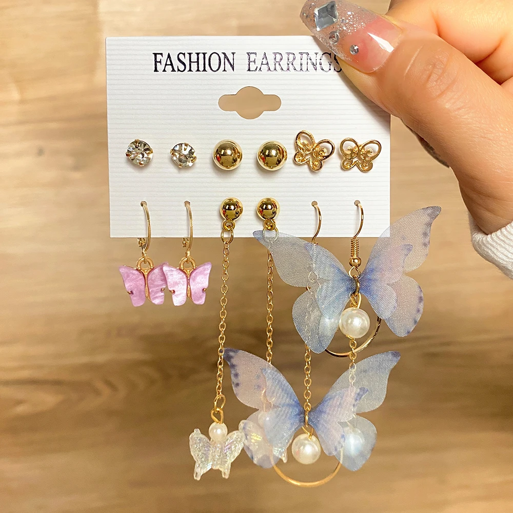 KISSWIFE Trendy Butterfly Tassel Earrings Set For Women Girls Acrylic Crystal Pearl Chain Drop Earrings Jewelry Christmas Gifts
KISSWIFE Trendy Butterfly Tassel Earrings Set For Women Girls Acrylic Crystal Pearl Chain Drop Earrings Jewelry Christmas Gifts