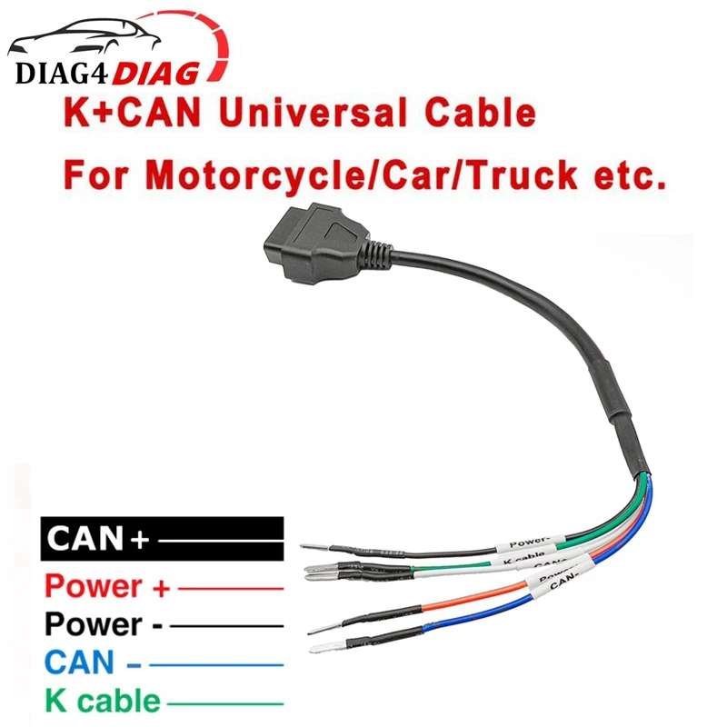 Универсальный Диагностический Кабель K+CAN OBD2 Для Мотоциклов С Диагностическим Кабелем K-Line, CAN И Кабелем Питания
Универсальный Диагностический Кабель K+CAN OBD2 Для Мотоциклов С Диагностическим Кабелем K-Line, CAN И Кабелем Питания