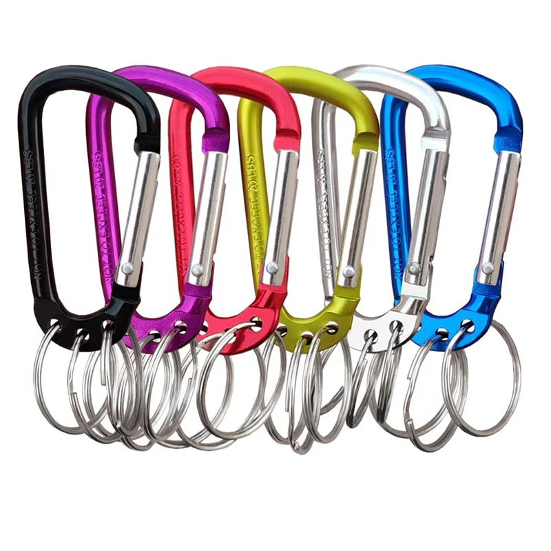 2Pcs Aluminum D Shape Carabiner Clip Multifunction Carabeaner Keychain Hook with 3 Key Rings
2Pcs Aluminum D Shape Carabiner Clip Multifunction Carabeaner Keychain Hook with 3 Key Rings