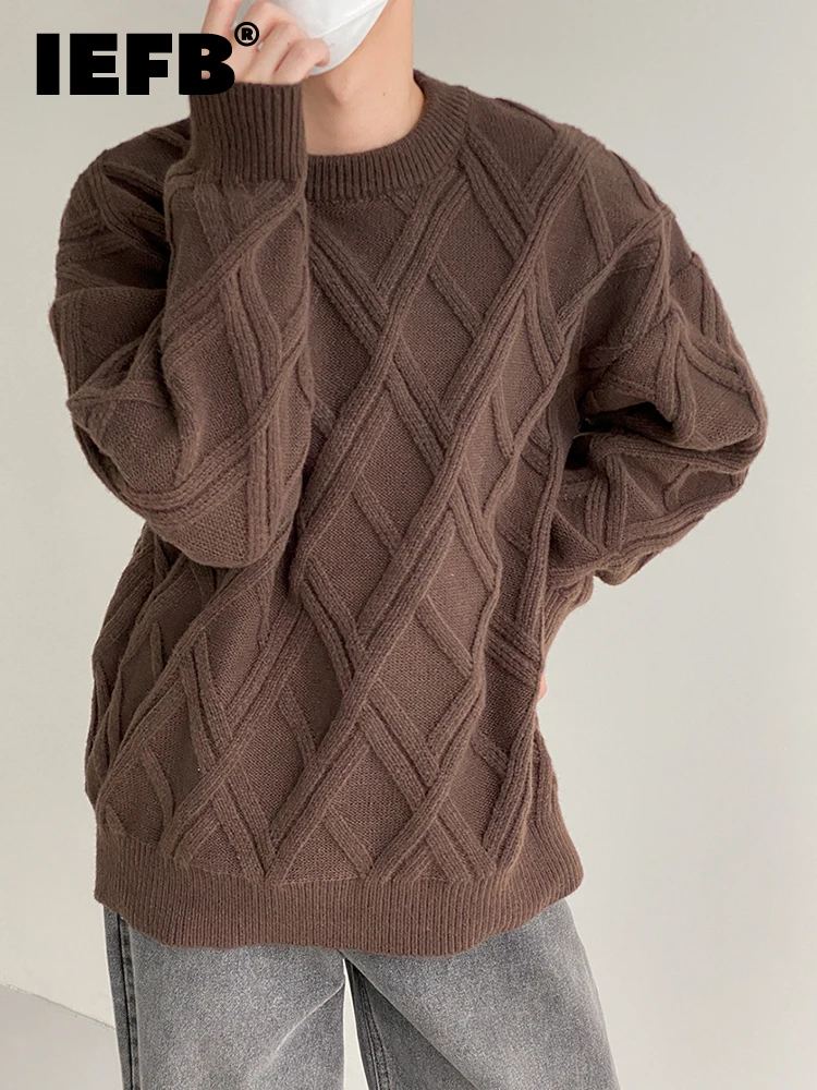 IEFB Warm Rhombus Thickened Men Sweater 2022 New Autumn Winter Round Neck Korean Fashion Solid Color Male Pullover 9A5346
IEFB Warm Rhombus Thickened Men Sweater 2022 New Autumn Winter Round Neck Korean Fashion Solid Color Male Pullover 9A5346