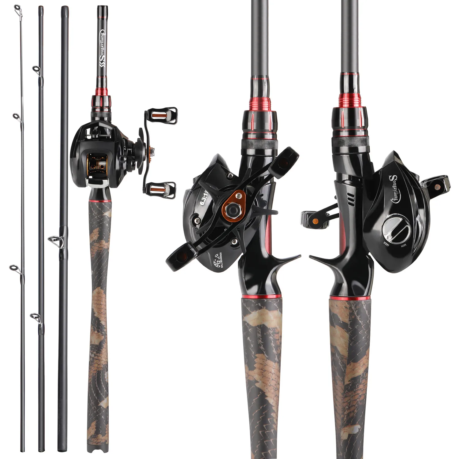 Sougayilang 1.98m M Power Carbon Fiber Baitcsting 4Sections Rod and 12+1BB Left/Right Hand Casting Reel Fishing Combos Set
Sougayilang 1.98m M Power Carbon Fiber Baitcsting 4Sections Rod and 12+1BB Left/Right Hand Casting Reel Fishing Combos Set