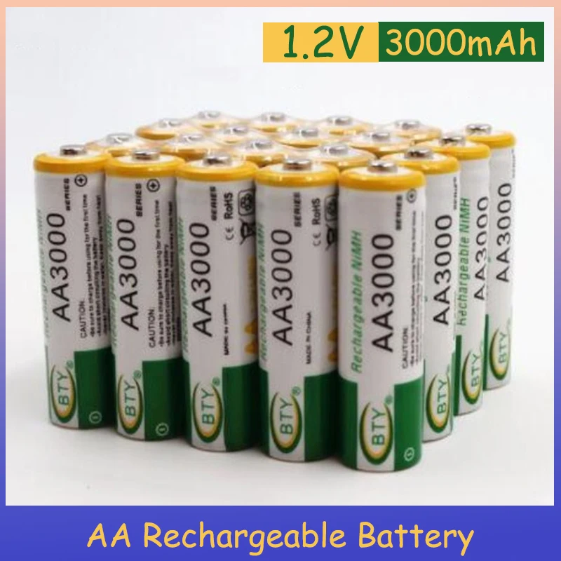 1.2V 3000mah AA Rechargeable Battery Ni-mh 2A Baterias Torch Batterie for Flashlight Camera Hight Quanlity Spare Battery Parts
1.2V 3000mah AA Rechargeable Battery Ni-mh 2A Baterias Torch Batterie for Flashlight Camera Hight Quanlity Spare Battery Parts