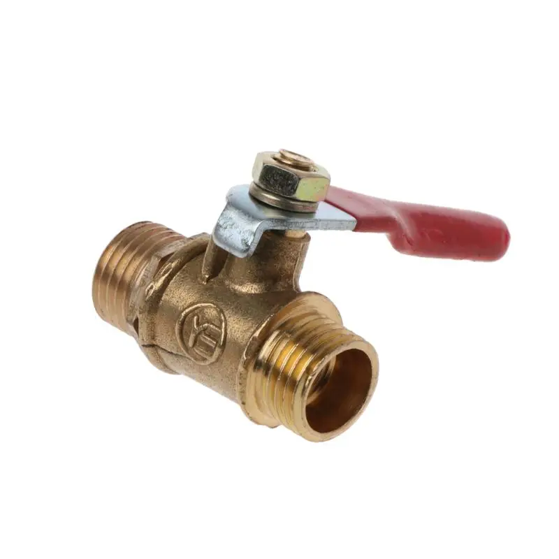 

BSP Lever Handle Brass Pipe Ball Valve 1/4" Male to Male Thread Shut Off Switch Controller for Water, Oil and Gas Fluid