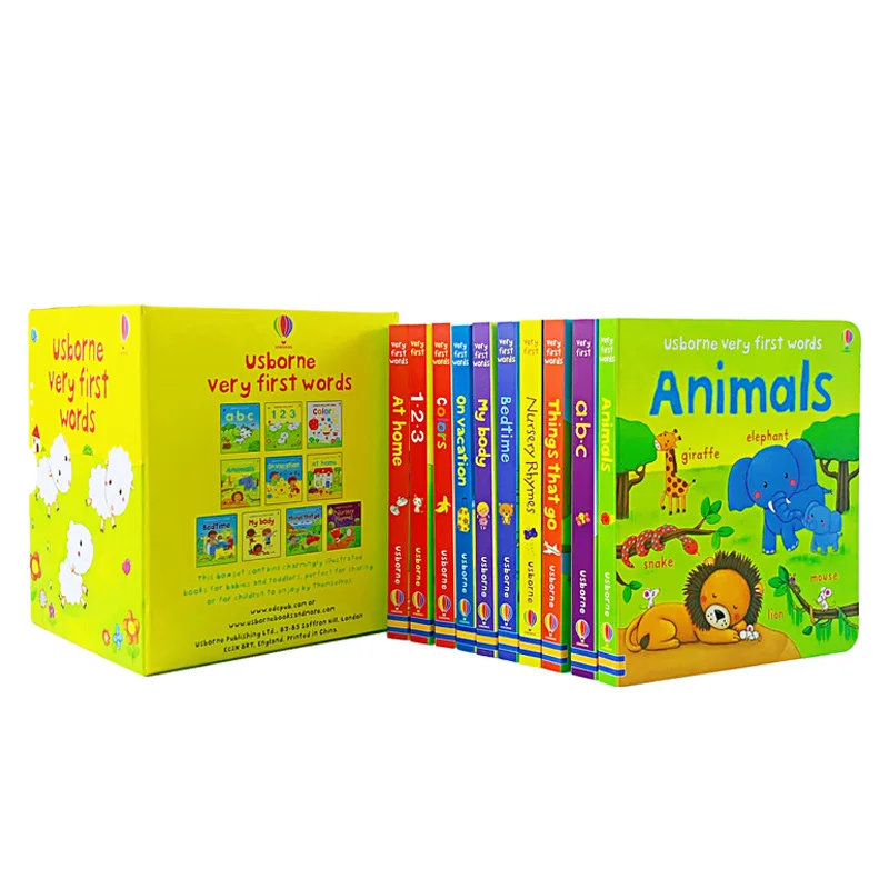 

English Books 10Pcs/set Usborne Very First Words Hardcover Board Book Children's Enlightenment Educational Toy Picture Textbook