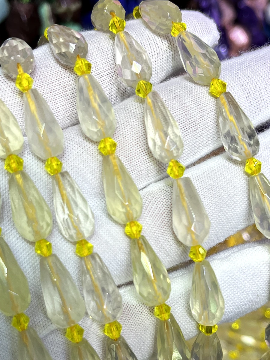 Natural Lemon Crystal Yaw Handmade Drop Beads Faceted Loose For Jewelry Making DIY Necklace Bracelet 15''8x16mm
Natural Lemon Crystal Yaw Handmade Drop Beads Faceted Loose For Jewelry Making DIY Necklace Bracelet 15''8x16mm