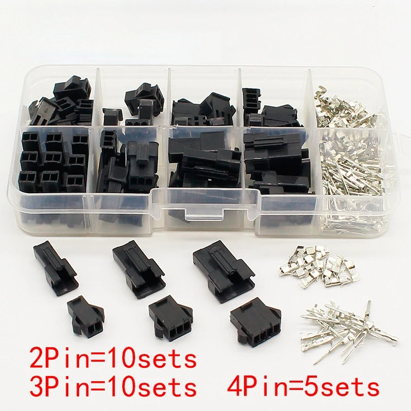 SM2.54 Kits 25 sets Kit in box 2p 3p 4p 2.54mm Pitch Female and Male Header Connectors Adaptor
SM2.54 Kits 25 sets Kit in box 2p 3p 4p 2.54mm Pitch Female and Male Header Connectors Adaptor