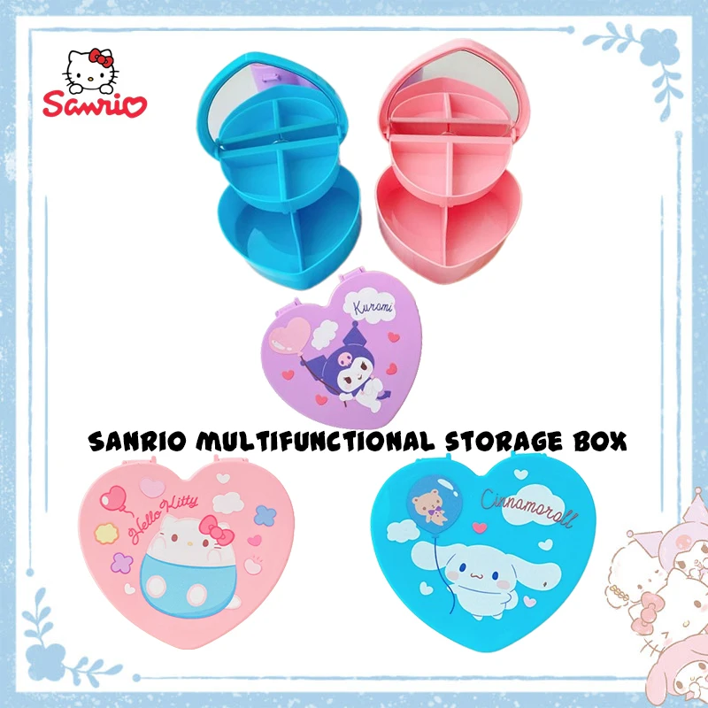 Kawaii Sanrio Hello Kitty Cinnamoroll Kuromi Cartoon Jewelry Earrings Necklace Desktop Storage Box Double Layer Life Supplies
Kawaii Sanrio Hello Kitty Cinnamoroll Kuromi Cartoon Jewelry Earrings Necklace Desktop Storage Box Double Layer Life Supplies