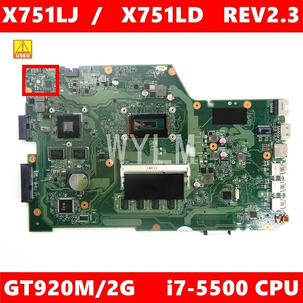Б/у материнская плата для ноутбука X751LJ i7-5500CPU 4 Гб RAM GT920M/V2G Материнская плата Asus X751L R752LA R752LD X751LN X751LD X751LJ A751L
Б/у материнская плата для ноутбука X751LJ i7-5500CPU 4 Гб RAM GT920M/V2G Материнская плата Asus X751L R752LA R752LD X751LN X751LD X751LJ A751L