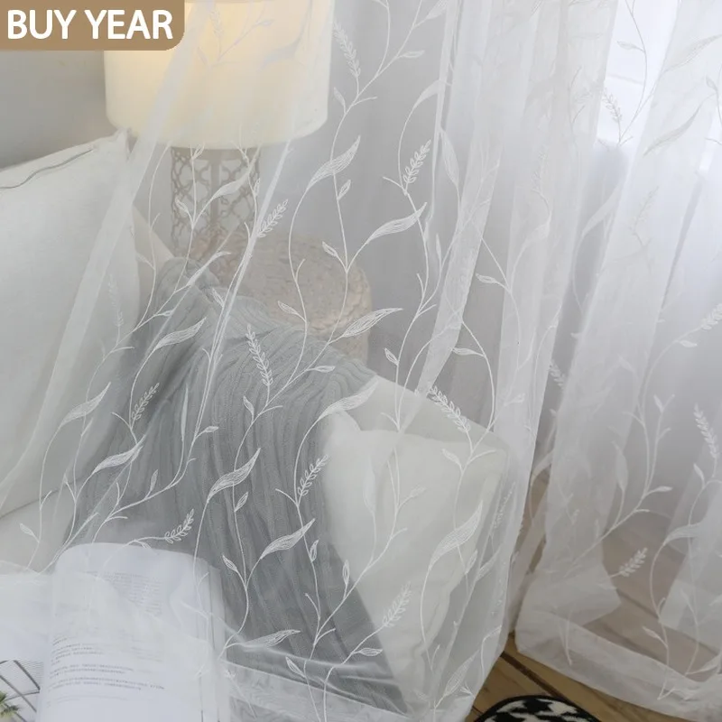 American Curtains for Living Dining Room Bedroom Wheat Ears White Tulle Embroidery Literary Fan Small Fresh Window Screen
American Curtains for Living Dining Room Bedroom Wheat Ears White Tulle Embroidery Literary Fan Small Fresh Window Screen