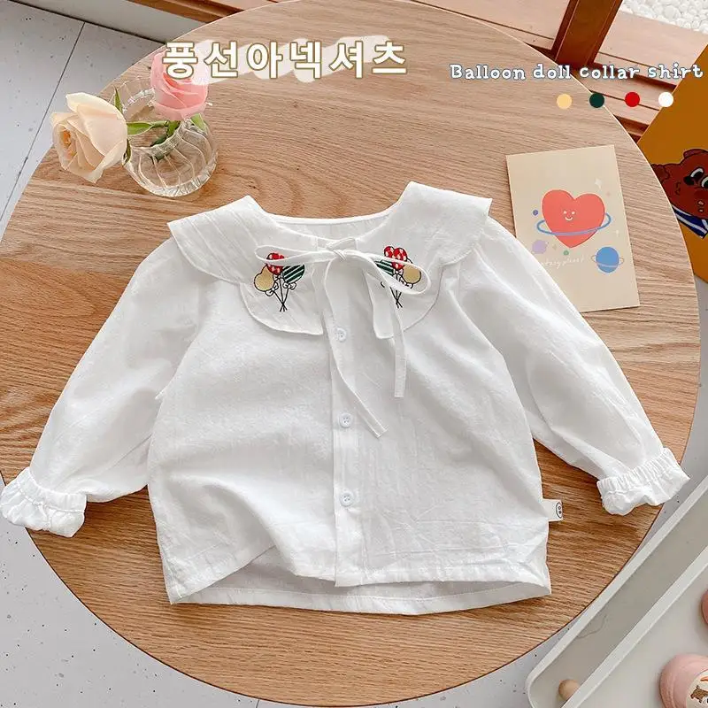 Children Wear Doll Collar Shirt Cute Embroidery Tops Shirt Fashion Shirt Cotton Toddler Infant Clothes Lolita White Blouse
Children Wear Doll Collar Shirt Cute Embroidery Tops Shirt Fashion Shirt Cotton Toddler Infant Clothes Lolita White Blouse