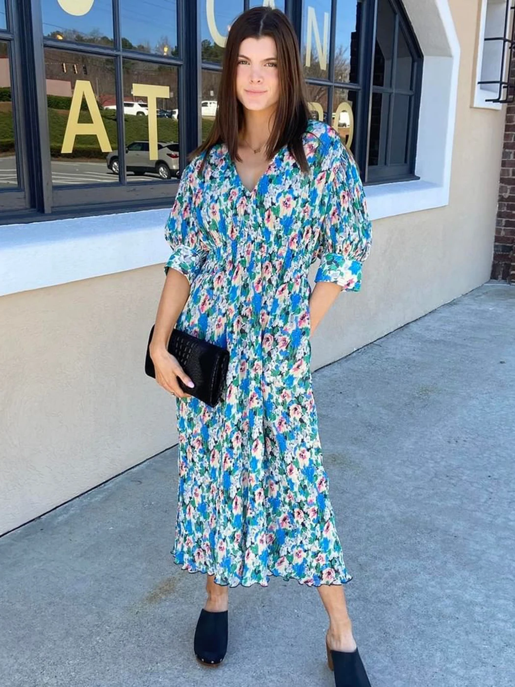 Floral Print Midi Dress Woman 2022 Summer V Neck Puff Sleeve Draped Long Dresses Female Casual Vintage Classic Vestidos
Floral Print Midi Dress Woman 2022 Summer V Neck Puff Sleeve Draped Long Dresses Female Casual Vintage Classic Vestidos