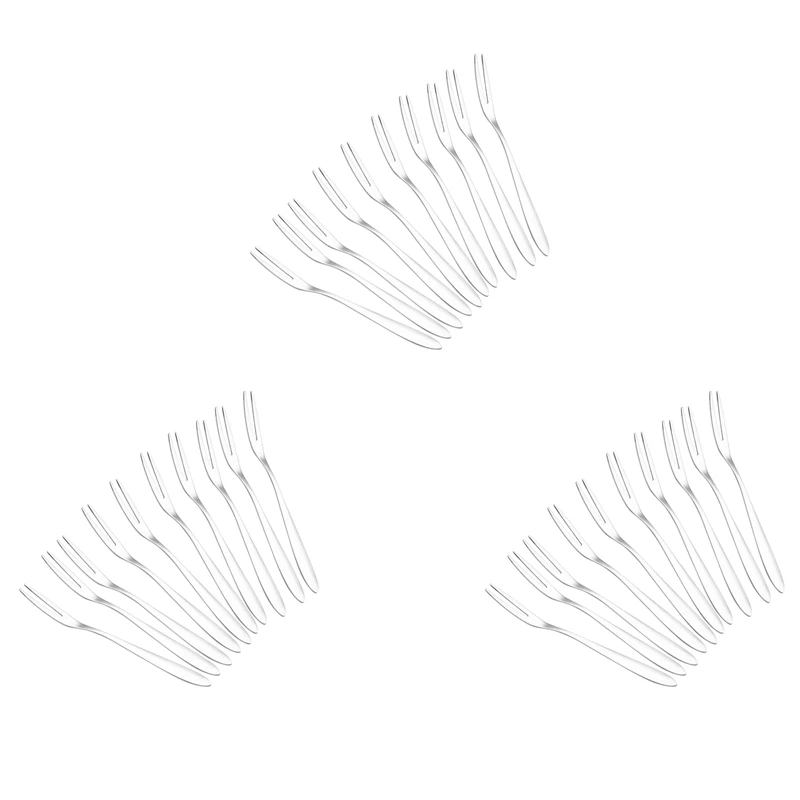 30Pcs Stainless Steel Reusable Fruit Fork Cake Snack Dessert Salad Flatware Fork Two-Tine Fork Set Kitchen Tool 13Cm
30Pcs Stainless Steel Reusable Fruit Fork Cake Snack Dessert Salad Flatware Fork Two-Tine Fork Set Kitchen Tool 13Cm