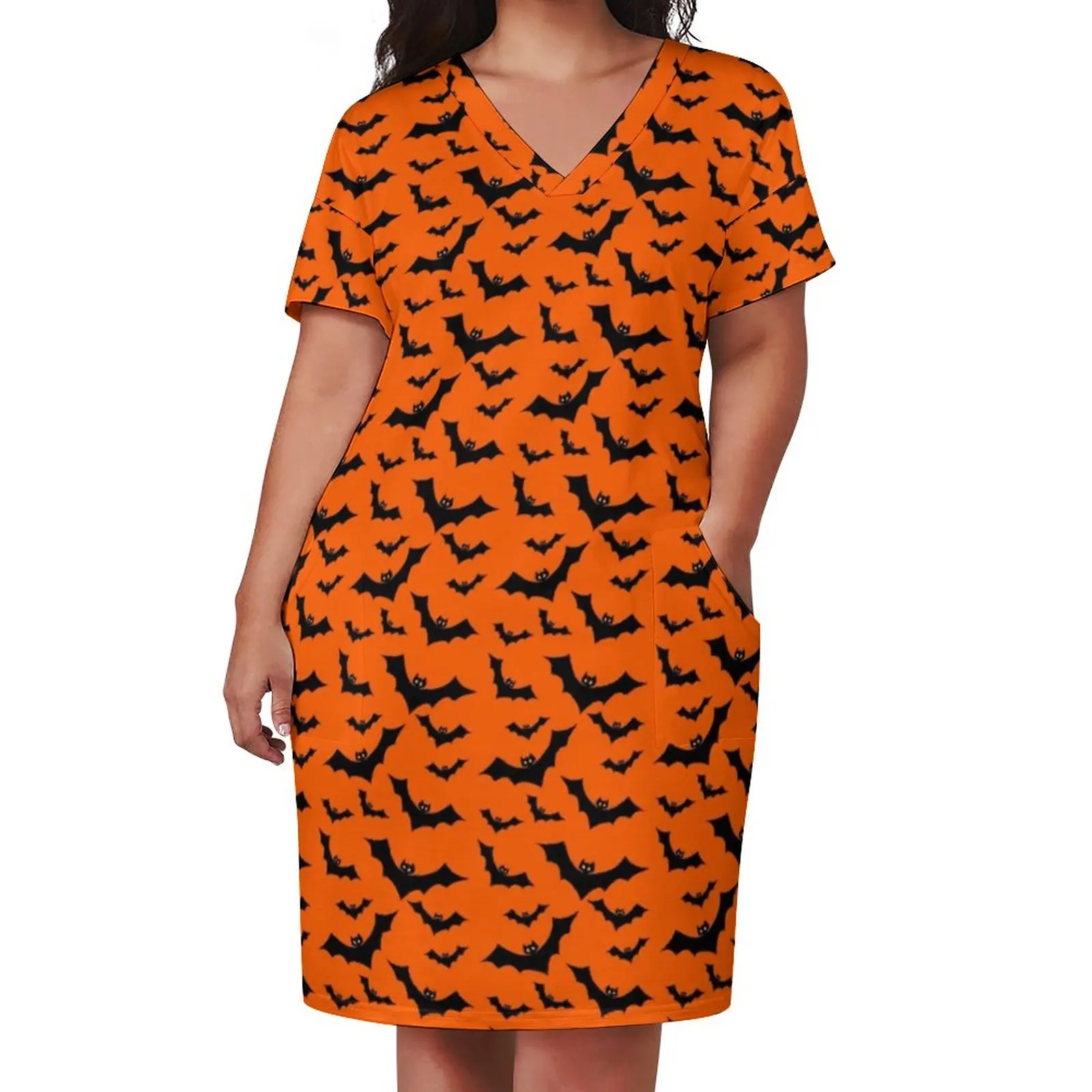Bats Silhoute Dress Female Halloween Animal Print Basic Casual Dress Summer V Neck Sexy Big Size Dresses Birthday Present
Bats Silhoute Dress Female Halloween Animal Print Basic Casual Dress Summer V Neck Sexy Big Size Dresses Birthday Present
