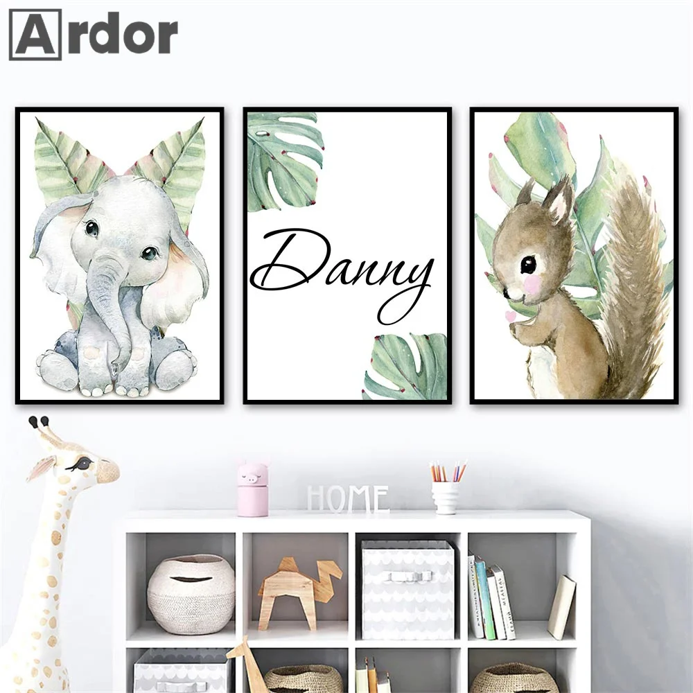 Custom Name Wall Art Canvas Painting Letter Prints Elephant Lion Zebra Giraffe Tiger Nursery Poster Nordic Baby Kids Room Decor
Custom Name Wall Art Canvas Painting Letter Prints Elephant Lion Zebra Giraffe Tiger Nursery Poster Nordic Baby Kids Room Decor