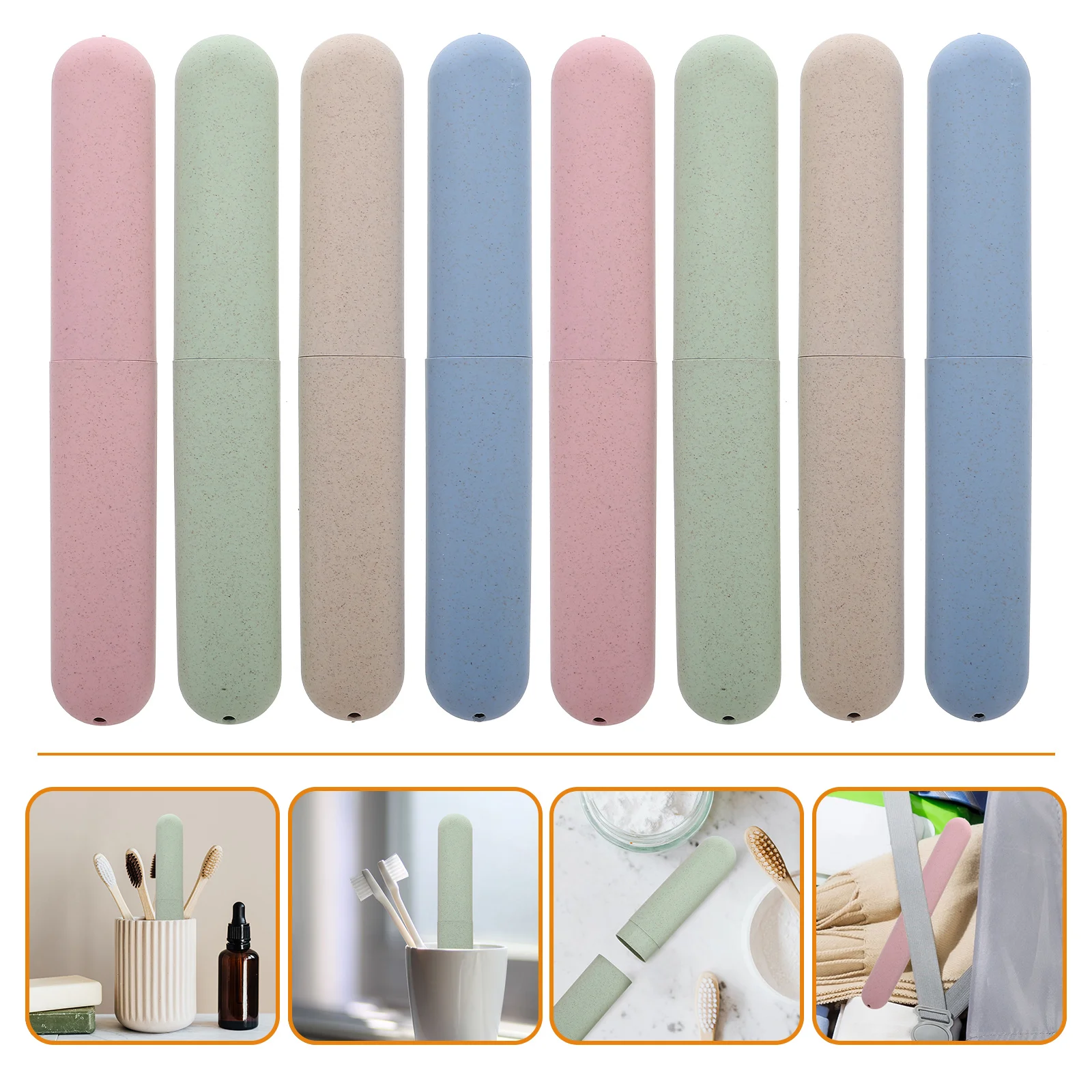 8Pcs Toothbrush Travel Case Toothbrush Case Unbreakable Toothpaste Case Wheat Straw Toothbrush Case for Travel Storage Outdoor 
8Pcs Toothbrush Travel Case Toothbrush Case Unbreakable Toothpaste Case Wheat Straw Toothbrush Case for Travel Storage Outdoor