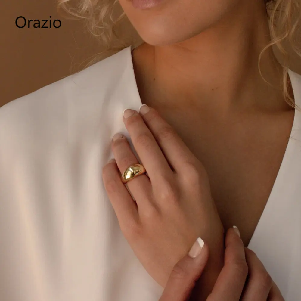 Orazio Stainless Steel Rings for Women Waterproof And Colorfast Simple Gold Color Finger Ring Female Male Jewelry Gift Wholesale
Orazio Stainless Steel Rings for Women Waterproof And Colorfast Simple Gold Color Finger Ring Female Male Jewelry Gift Wholesale