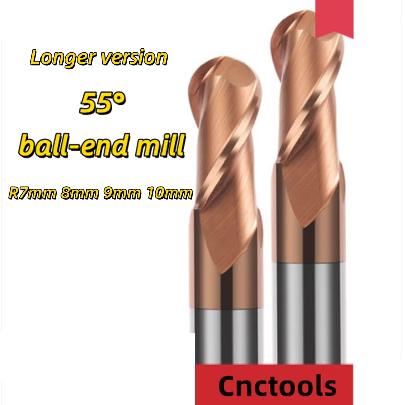 Ball Nose End Mill 2 Flute Cutting HRC55 Blade Radius 7mm 8mm 9mm 10mm Milling Machining Tungsten Steel Sprial Milling Cutter
Ball Nose End Mill 2 Flute Cutting HRC55 Blade Radius 7mm 8mm 9mm 10mm Milling Machining Tungsten Steel Sprial Milling Cutter