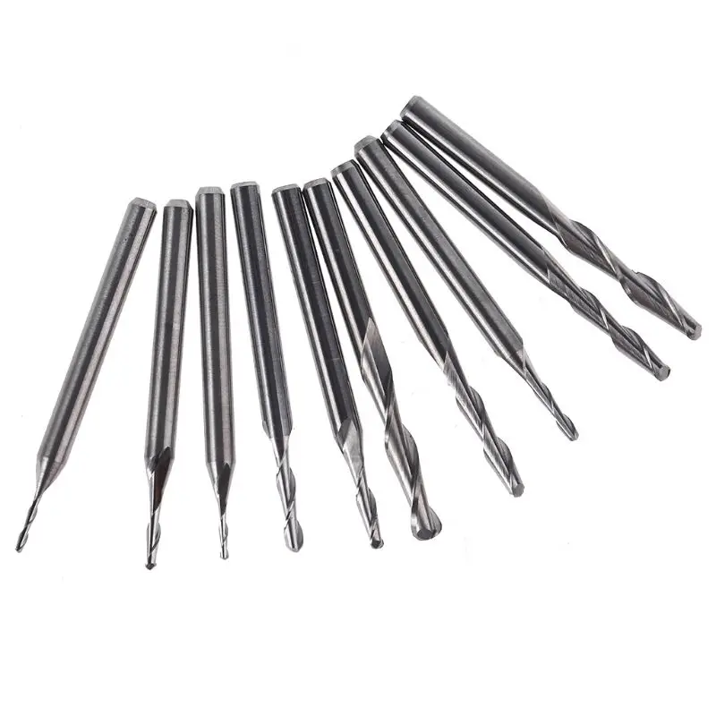 10pcs 1/1.5/2.0/2.5/ 3.175mm Carbide Ball Nose End Mill Engraving Router bit
10pcs 1/1.5/2.0/2.5/ 3.175mm Carbide Ball Nose End Mill Engraving Router bit