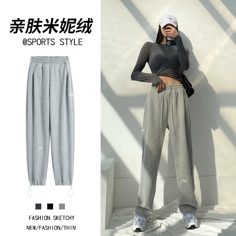 Women Sweatpants Autumn Winter Elastic Waist Trousers Fleece-Lined Plush Thickened Casual Sports Wide Leg Pants
Women Sweatpants Autumn Winter Elastic Waist Trousers Fleece-Lined Plush Thickened Casual Sports Wide Leg Pants