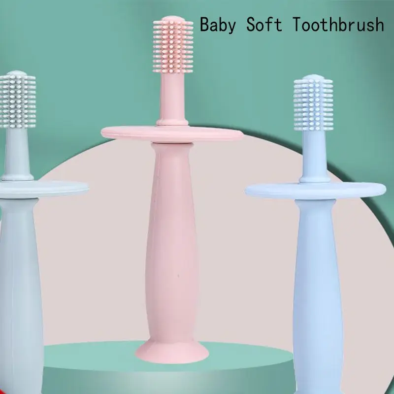 Baby Soft Toothbrush 360° Rotation Baby Soft Toothbrush BPA Free Silicone Infant Tooth Clean Brush Oral Health Care Kid Items 
Baby Soft Toothbrush 360° Rotation Baby Soft Toothbrush BPA Free Silicone Infant Tooth Clean Brush Oral Health Care Kid Items
