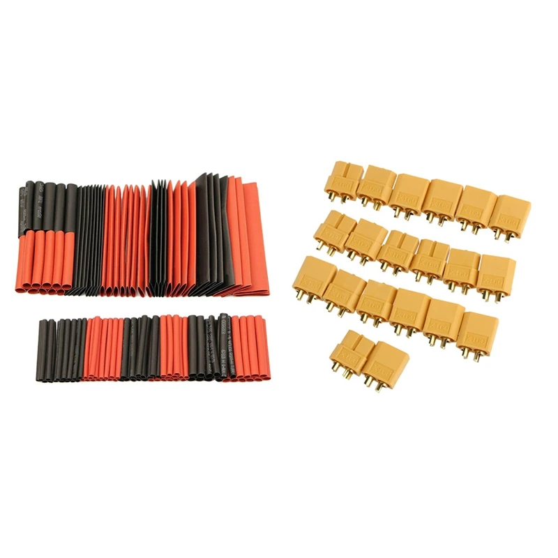 10 Pairs Xt60 Female / Male Bullet Connectors & 127Pcs 2:1 Heat Shrink Tubing Wire Cable Sleeving Wrap Connect Set
10 Pairs Xt60 Female / Male Bullet Connectors & 127Pcs 2:1 Heat Shrink Tubing Wire Cable Sleeving Wrap Connect Set