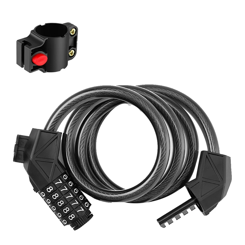 Bicycle Lock 5 Digit Code Anti-Theft Lock Bike Security Accessory Steel Cable Cycling Bicycle Lock
Bicycle Lock 5 Digit Code Anti-Theft Lock Bike Security Accessory Steel Cable Cycling Bicycle Lock