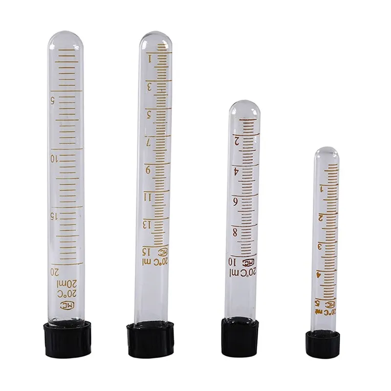 1pc Clear 5ml/10ml/15ml/20ml Glass Tubes Graduated Glass Test Tubes With Black Screw Cap Lab Supplies
1pc Clear 5ml/10ml/15ml/20ml Glass Tubes Graduated Glass Test Tubes With Black Screw Cap Lab Supplies
