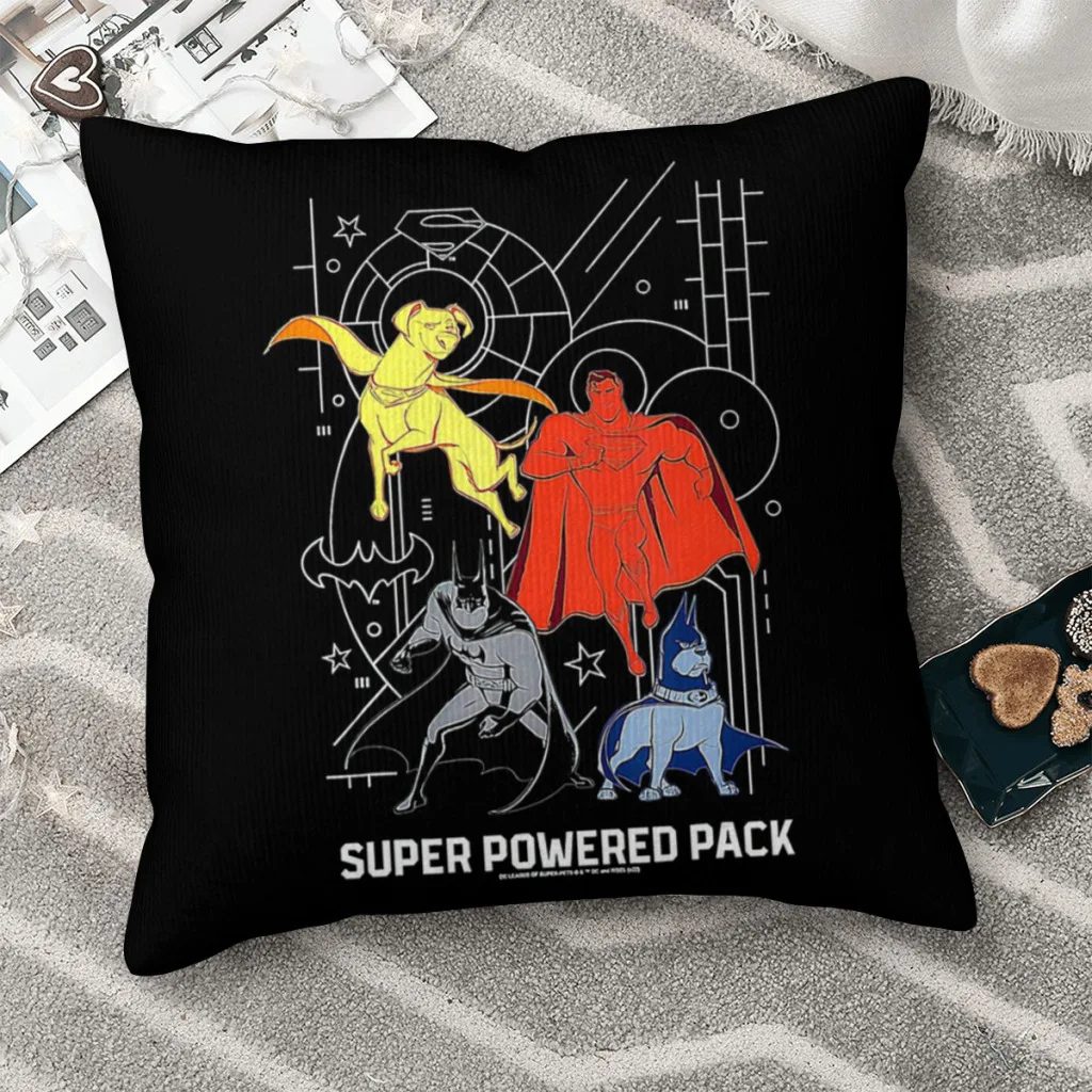 

League Of Super Pets Powered Pack Cojines Throw Pillow Case DC LEAGUE OF SUPER-PETS Cushion Home Sofa Print Decorative Coussin