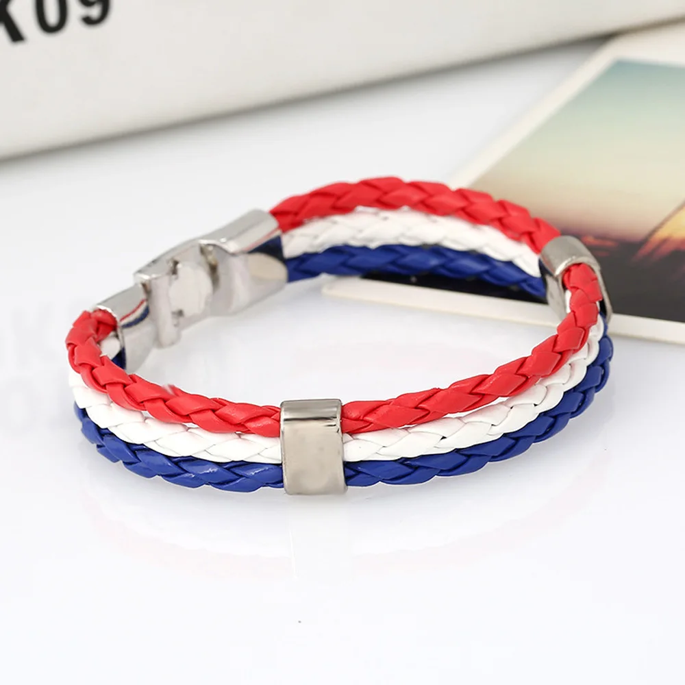 Easy-hook Weave National Flag 331 Pu Leather Bangle Bracelet Charm Jewelry For Women Men Gift 22cm
Easy-hook Weave National Flag 331 Pu Leather Bangle Bracelet Charm Jewelry For Women Men Gift 22cm