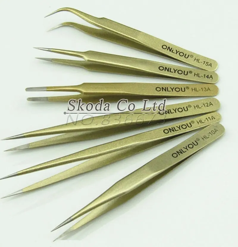 High Quality ONLYOU 6/pcs BGA Precision Golden Sanding ESD Tweezers Set Stainless Steel Anti-Static Tweezers Repair Tool
High Quality ONLYOU 6/pcs BGA Precision Golden Sanding ESD Tweezers Set Stainless Steel Anti-Static Tweezers Repair Tool