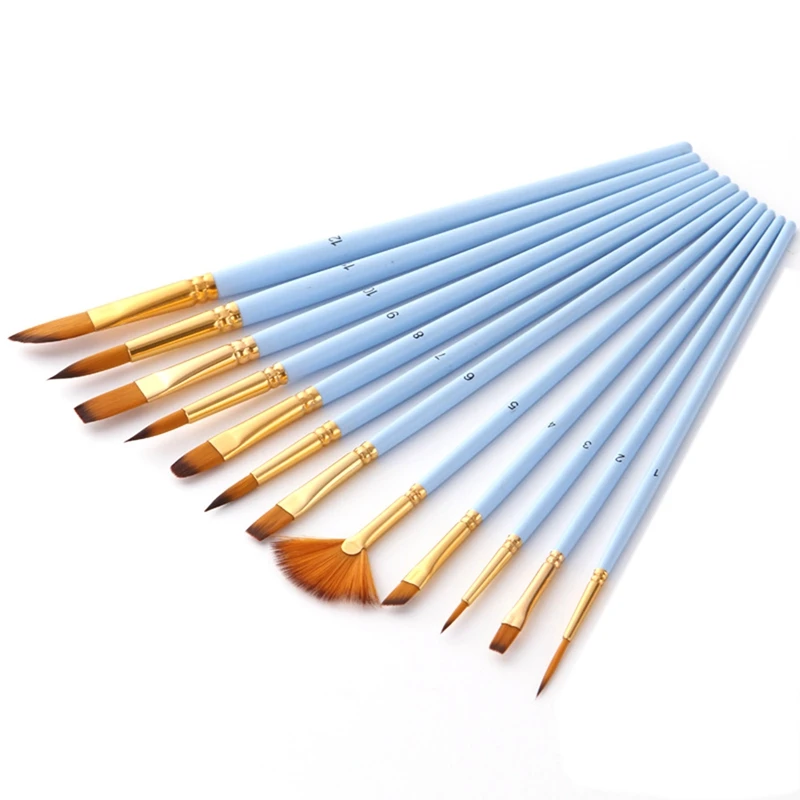 12Pcs Nylon Artist Paint Brush Professional Watercolor Acrylic Wooden Handle Painting Brushes Art Supplies Stationery
12Pcs Nylon Artist Paint Brush Professional Watercolor Acrylic Wooden Handle Painting Brushes Art Supplies Stationery