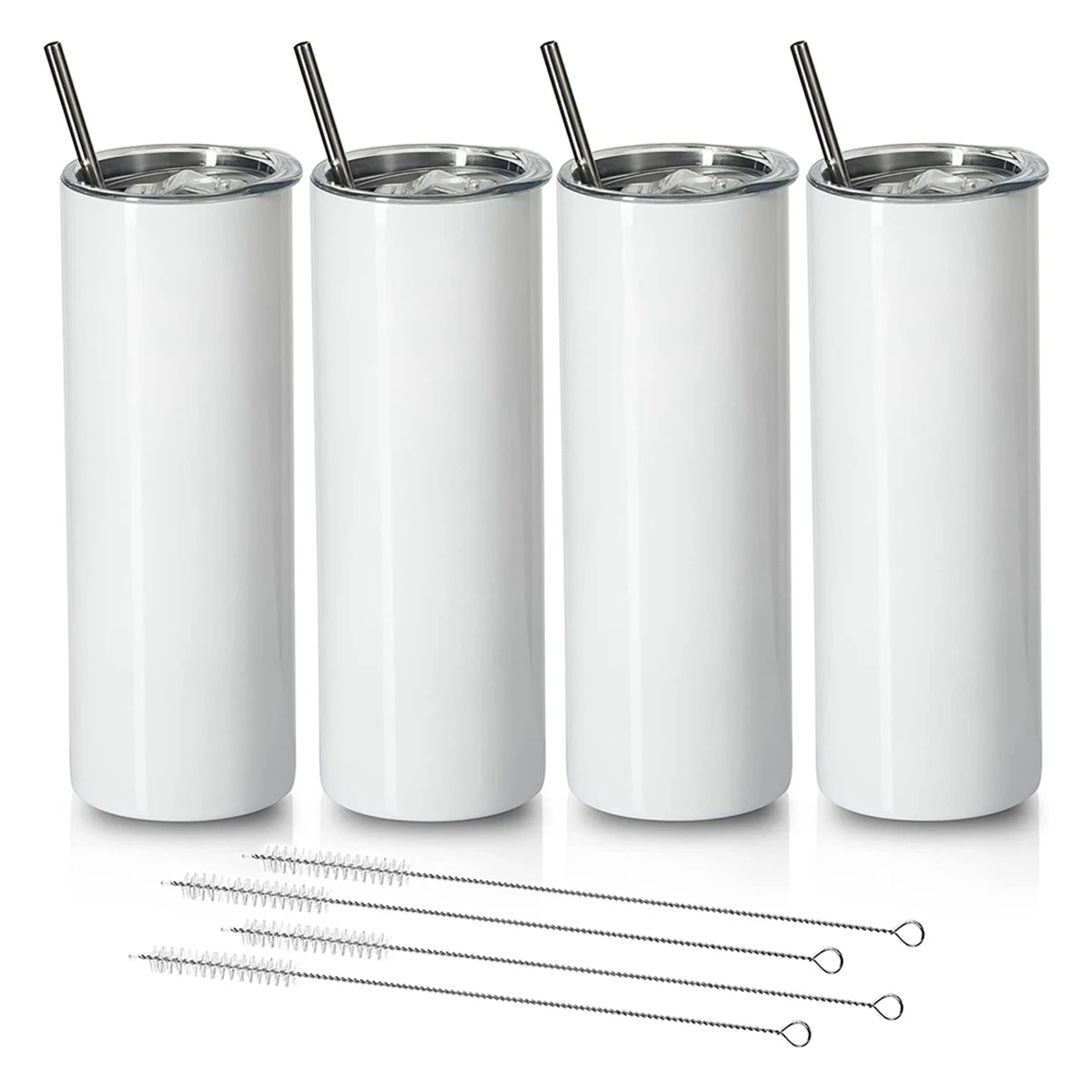 Sublimation Tumblers 20 Oz Skinny Straight Stainless Steel Sublimation Blanks Skinny Tumbler with Lid and Straw 4 Pack
Sublimation Tumblers 20 Oz Skinny Straight Stainless Steel Sublimation Blanks Skinny Tumbler with Lid and Straw 4 Pack