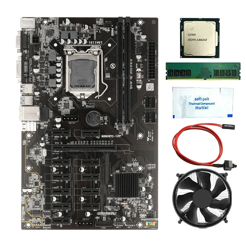 Материнская плата для майнинга B250 BTC с ЦП G3900 + ОЗУ DDR4 8 ГБ + вентилятор + термопаста + кабель переключателя 12 PCIE слот LGA1151 DDR4 SATA3.0
Материнская плата для майнинга B250 BTC с ЦП G3900 + ОЗУ DDR4 8 ГБ + вентилятор + термопаста + кабель переключателя 12 PCIE слот LGA1151 DDR4 SATA3.0