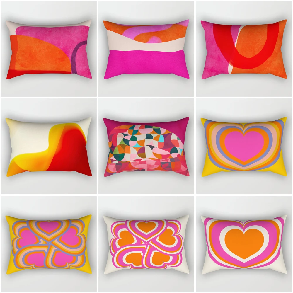 

Декоративный чехол для диванной подушки в скандинавском стиле 40x60 см 30*50 см 40*60 30x50 с абстрактным геометрическим рисунком Morandi red heart