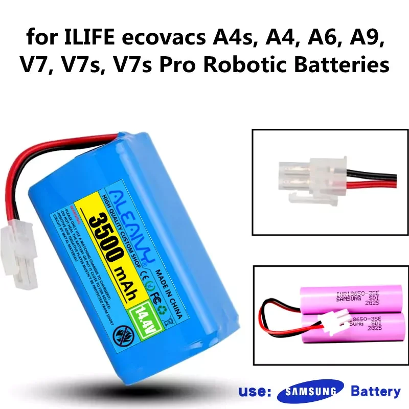 

Литий-ионная аккумуляторная батарея для робота-пылесоса ILIFE 18650, 14,8 в, 3500 мАч, ecovacs A4s, A4, A6, A9, V7, V7s, V7s Pro