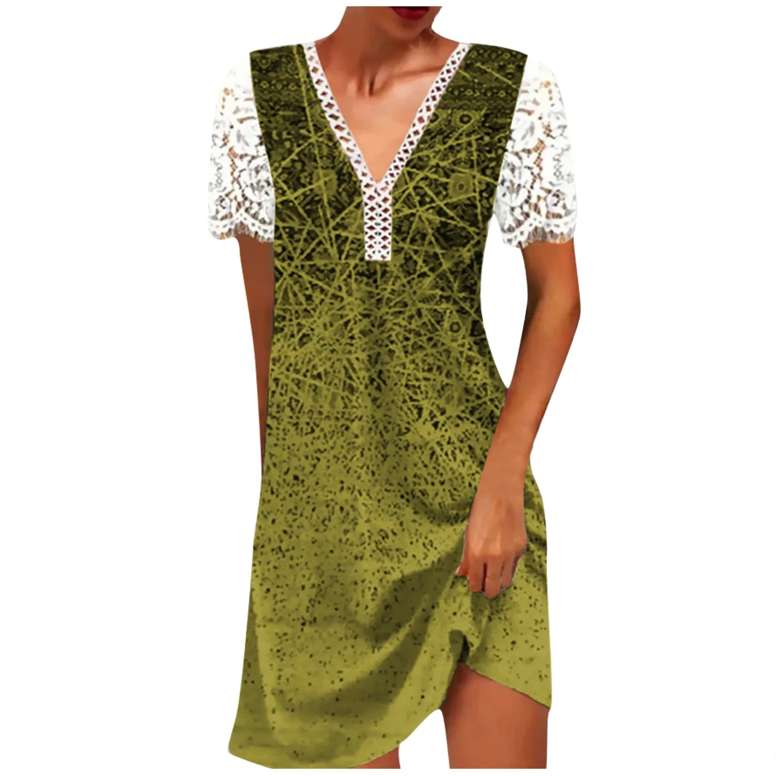 Clothes For Women Fashion Women'S Lace Splicing V-Neck Lace Irregular Print Dress Beach Dresses Summer Woman 2023 Vestidos
Clothes For Women Fashion Women'S Lace Splicing V-Neck Lace Irregular Print Dress Beach Dresses Summer Woman 2023 Vestidos