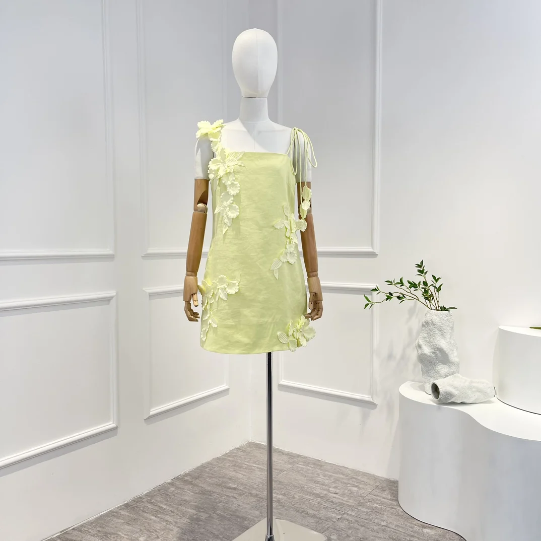 2022 2023 Top Quality Natural Linen Summer Spring New Yellow Appliques Self Tie Straps Beach Style Mini Dresses Women
2022 2023 Top Quality Natural Linen Summer Spring New Yellow Appliques Self Tie Straps Beach Style Mini Dresses Women