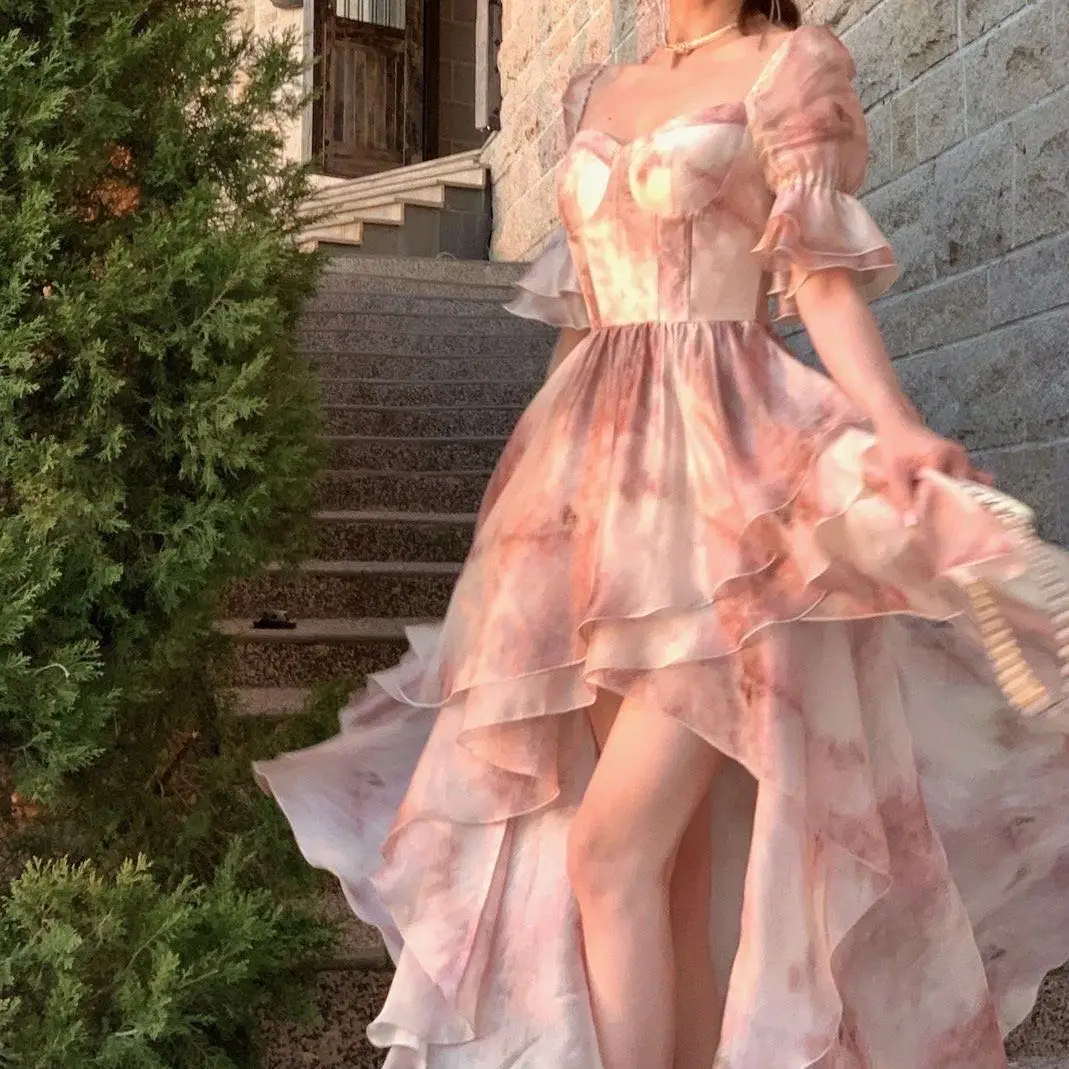 Pink Print Sexy Evening Party Dress Women Bubble Sleeve French Vintage Dress Female Floral Princess Dress Summer 2023
Pink Print Sexy Evening Party Dress Women Bubble Sleeve French Vintage Dress Female Floral Princess Dress Summer 2023