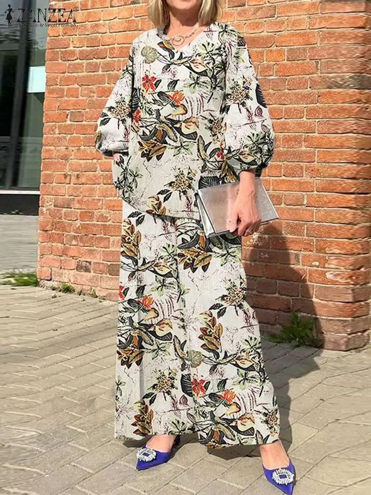 ZANZEA Women 2PCS Pant Sets Bohemian Printed 2023 Autumn V-neck Top Tracksuit Wide Leg Trouser Suit Fashion Cotton Matching Sets
ZANZEA Women 2PCS Pant Sets Bohemian Printed 2023 Autumn V-neck Top Tracksuit Wide Leg Trouser Suit Fashion Cotton Matching Sets