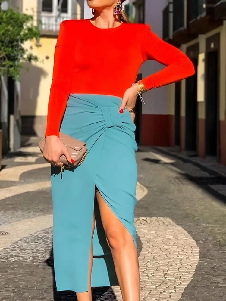 PUWD Women Solid Color High Waist Skirt 2022 Summer Fashion Ladies Office Lady Casual Skirt Female Knotted Slit Midi Skirt
PUWD Women Solid Color High Waist Skirt 2022 Summer Fashion Ladies Office Lady Casual Skirt Female Knotted Slit Midi Skirt