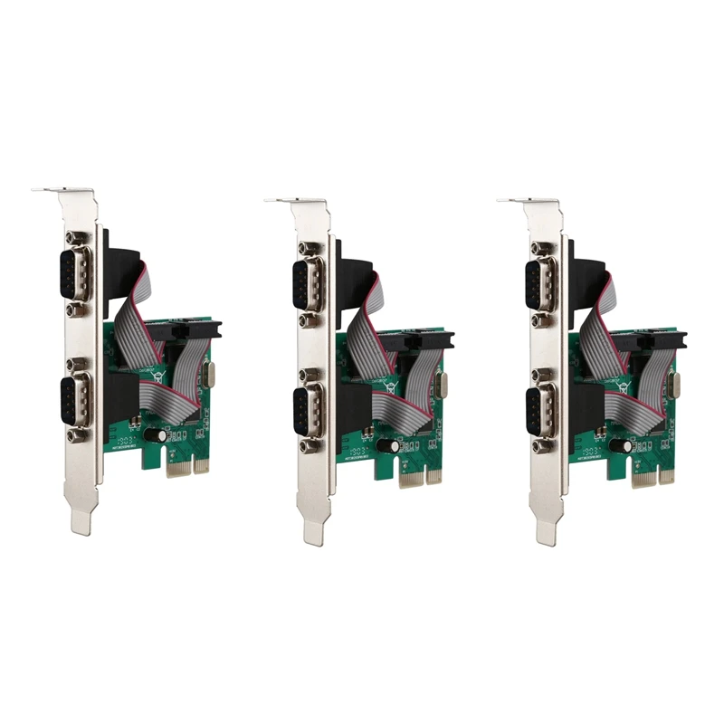 3X PCI-E PCI Express Dual Serial DB9 RS232 2 Ports Controller Adapter Card Green
3X PCI-E PCI Express Dual Serial DB9 RS232 2 Ports Controller Adapter Card Green