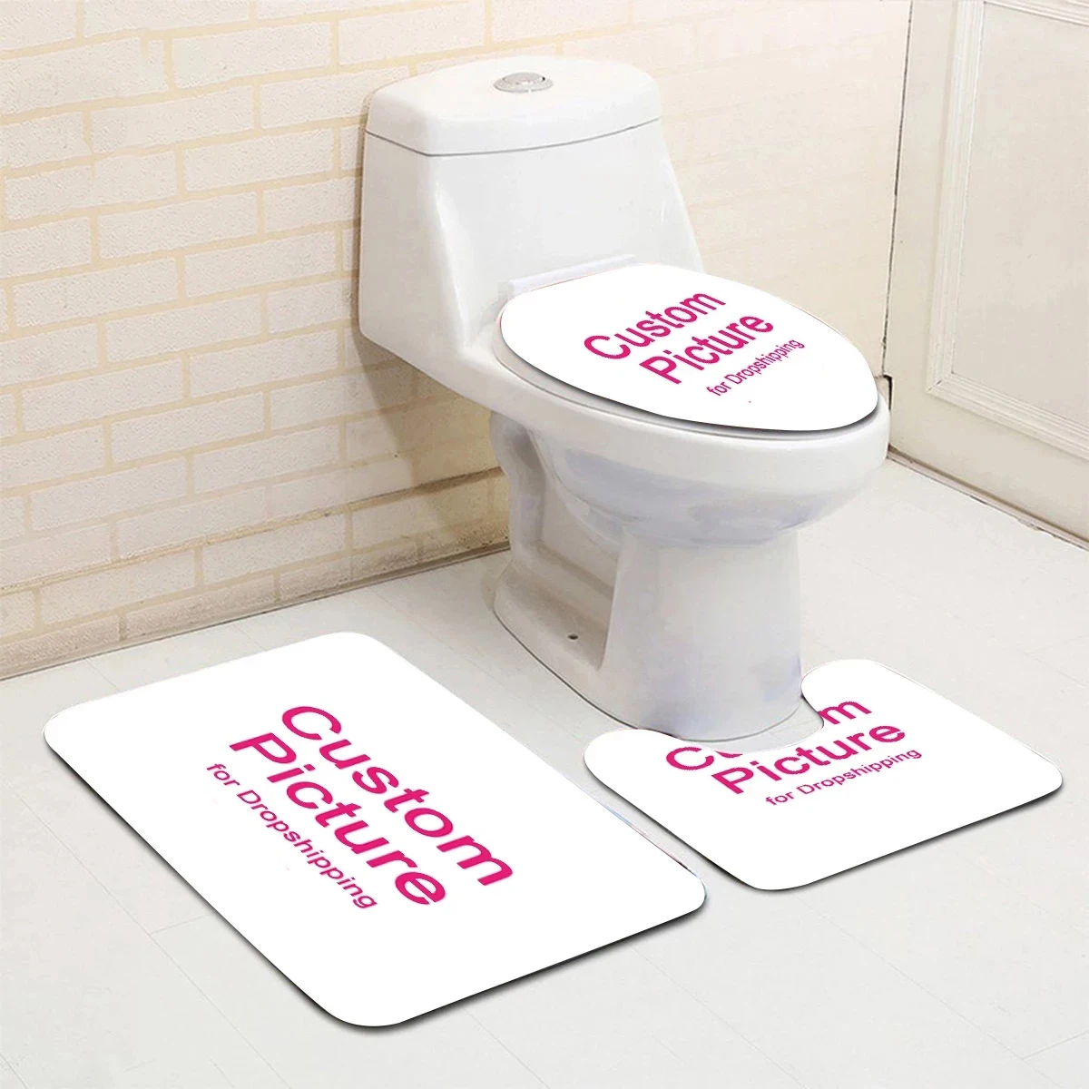 Custom Toilet Seat Cover Customized Non-Slip Bathroom Mat Coral Fleece Toilet Mats Set Bath Rugs POD Dropshipping
Custom Toilet Seat Cover Customized Non-Slip Bathroom Mat Coral Fleece Toilet Mats Set Bath Rugs POD Dropshipping