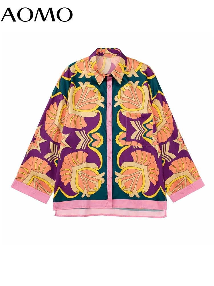 Женская винтажная рубашка AOMO, свободная рубашка с длинным рукавом и цветочным принтом, модель JE149A в стиле Хай-стрит, 2022
Женская винтажная рубашка AOMO, свободная рубашка с длинным рукавом и цветочным принтом, модель JE149A в стиле Хай-стрит, 2022