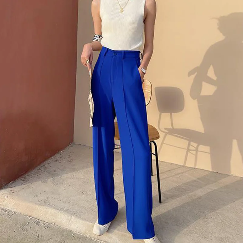 Blue White Wide Leg Pants Spring 2022 Womens Fashion Loose Women's Pants Office Full Length High Waisted Wide Trousers for W
Blue White Wide Leg Pants Spring 2022 Womens Fashion Loose Women's Pants Office Full Length High Waisted Wide Trousers for W