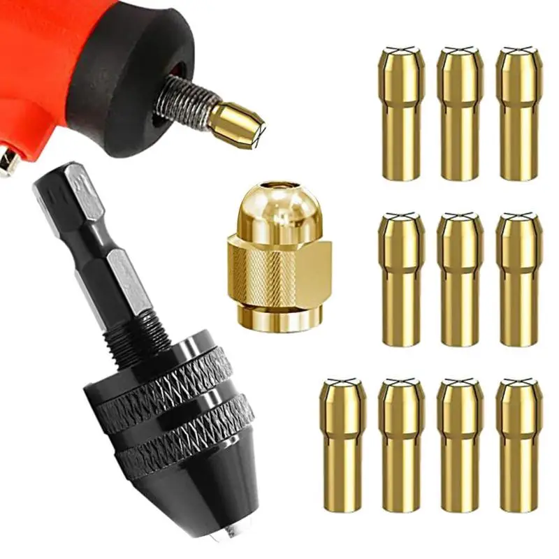 Drill Chuck Set Brass Rotary Tool Electric Grinding Drills Quick Change Keyless Drill Chuck 12pcs Set For Electric Grinder
Drill Chuck Set Brass Rotary Tool Electric Grinding Drills Quick Change Keyless Drill Chuck 12pcs Set For Electric Grinder