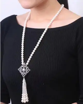 Fashionable original design 8MM Shell Bead round bead with inlay Blue zircon tassel sweater chain 32INCH
Fashionable original design 8MM Shell Bead round bead with inlay Blue zircon tassel sweater chain 32INCH