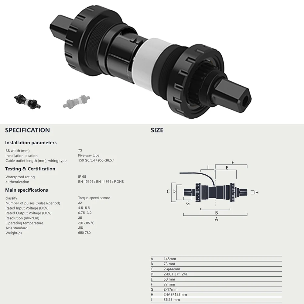 Replacement E-bike Axle Black For Bafang Moto Metal SR PA231.32.ST.C Torque CenterAxle Sensor With 6PIn Cable About 350g/set
Replacement E-bike Axle Black For Bafang Moto Metal SR PA231.32.ST.C Torque CenterAxle Sensor With 6PIn Cable About 350g/set