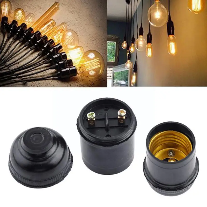 

1pcs E27 4A Lamp Holder Flat Base Lamp Holder Small Bulb Screw Conversion Lamp Adapter Outlet Holder Socket Convert S9U5